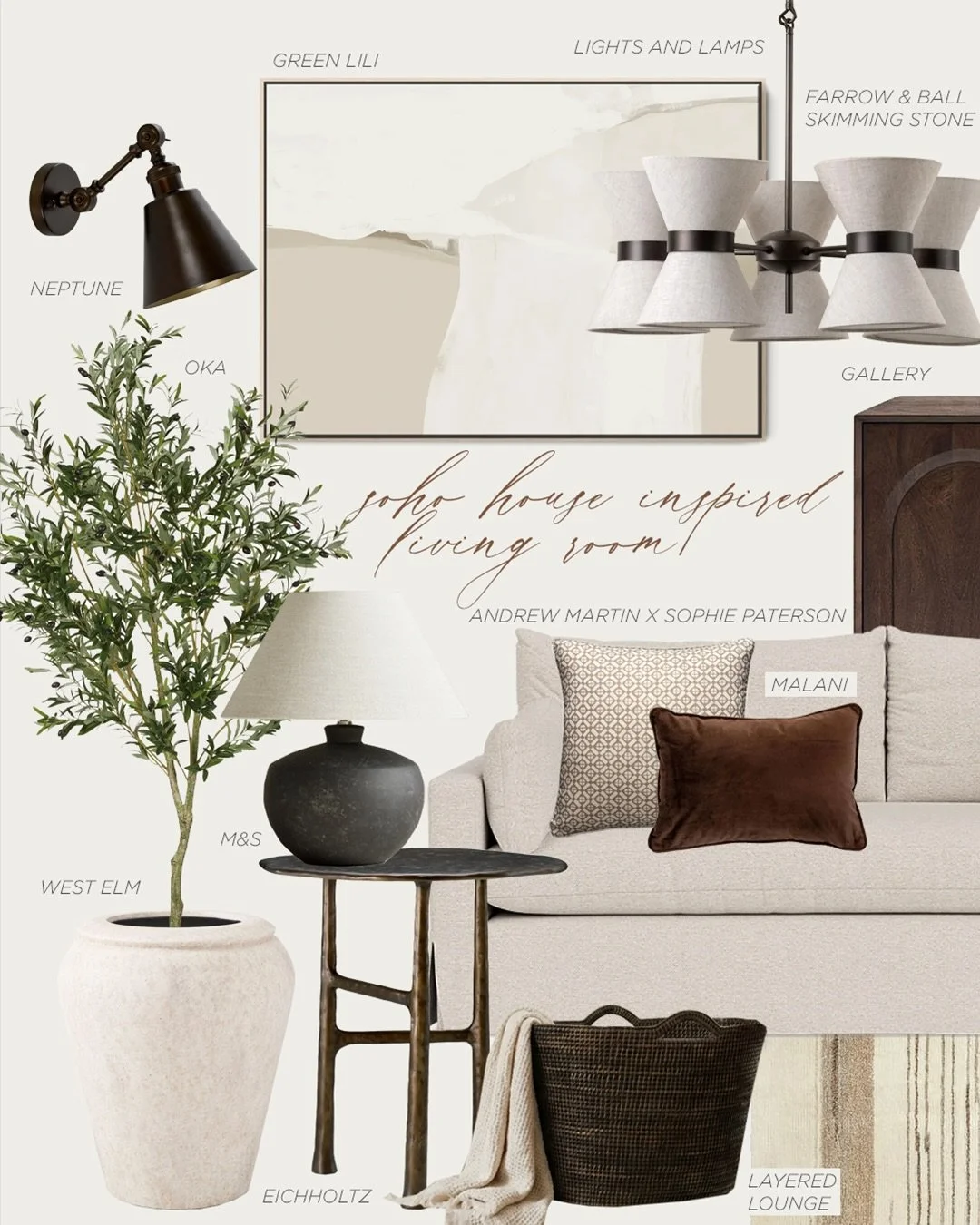 An interior designer creates your soho house inspired living room 🤎

The warm, earthy neutrals everyone wants right now

Follow for more &amp; tell me what style I should design next