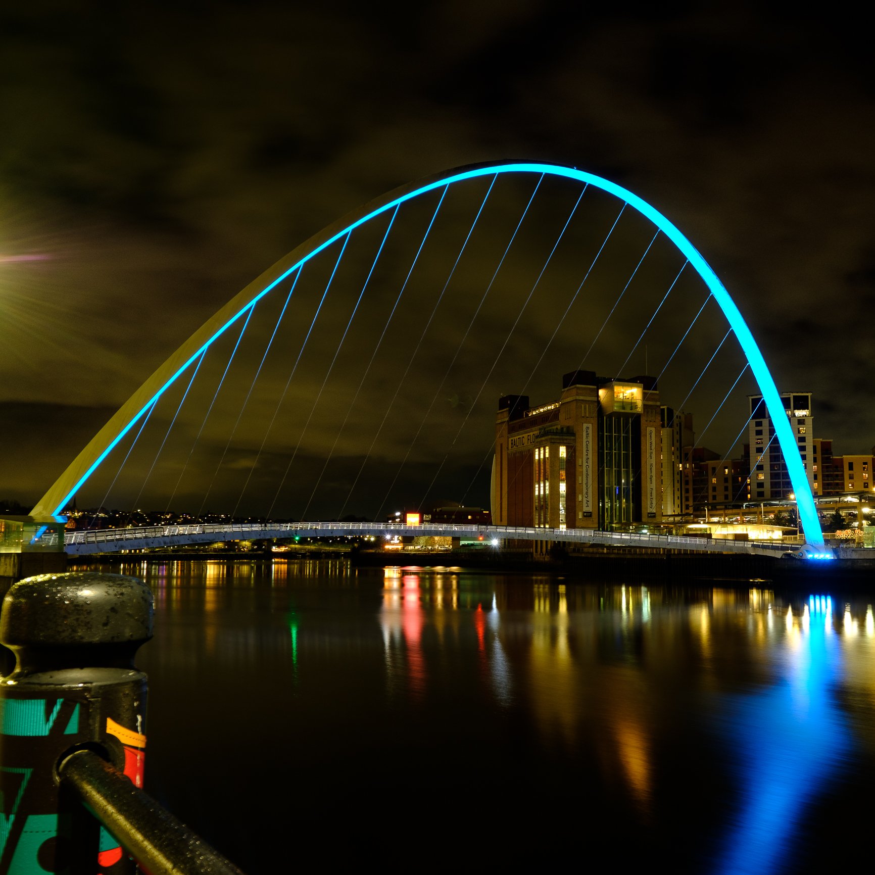 Newcastle Millennium Bridge in full colour
