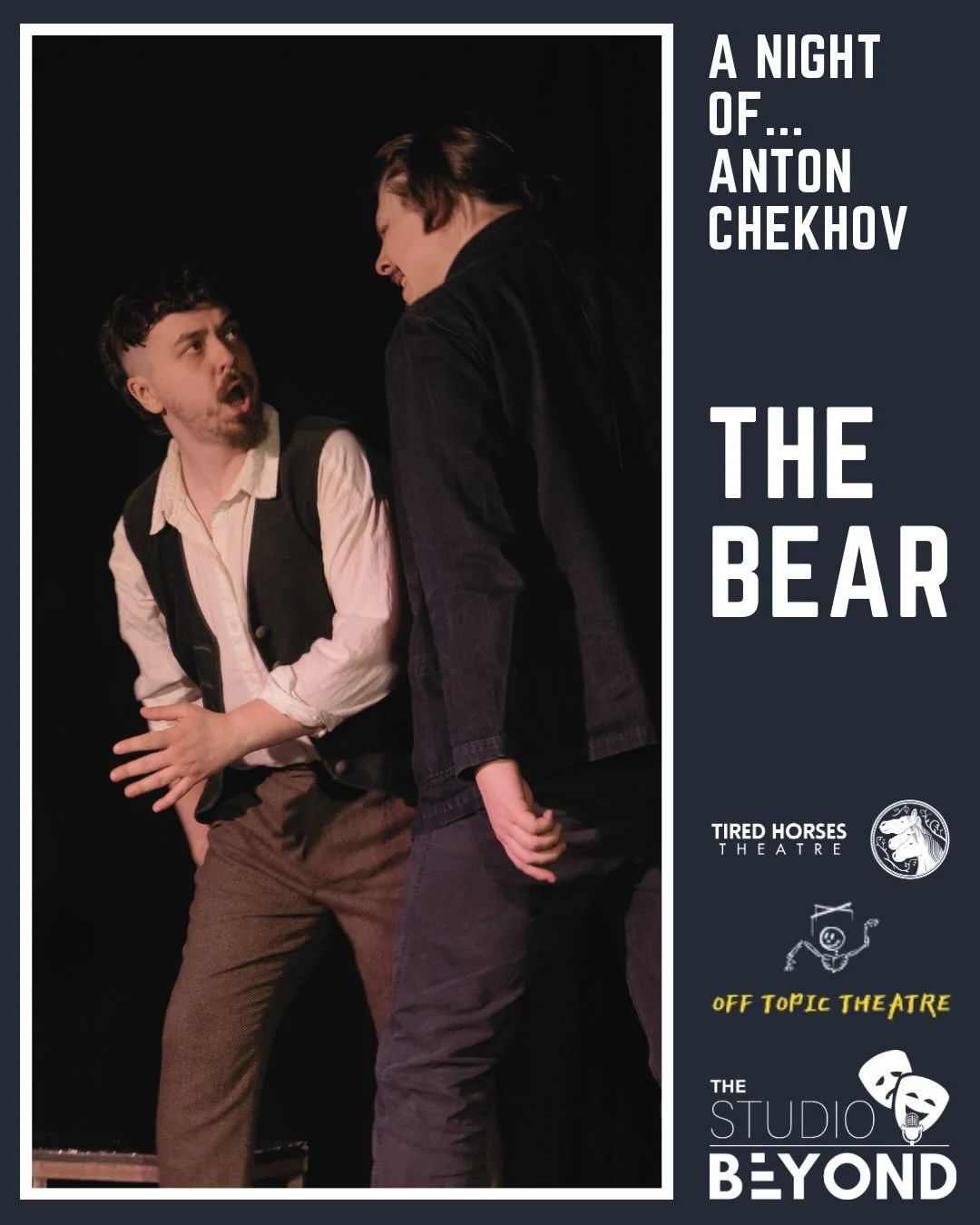 A Night of Anton Chekhov: The Bear

Some photos from the show! 

We had a lovely time performing for you all in Liverpool! Til the next time!