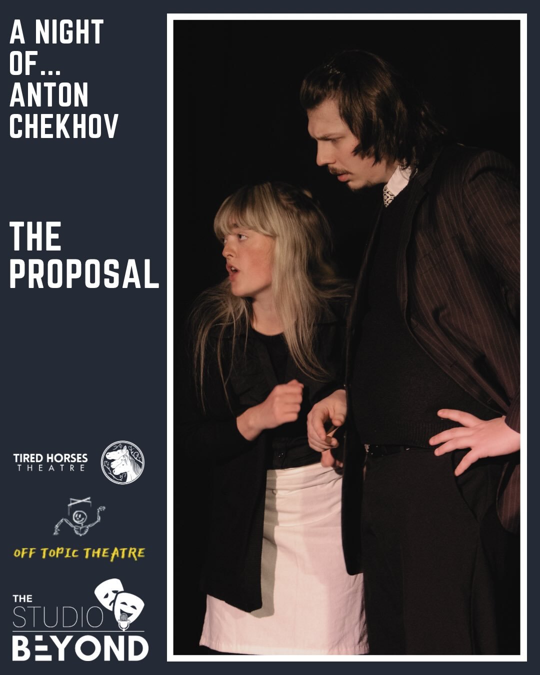 A Night of Anton Chekhov: The Proposal

Lots of photos from The Proposal here! 

What an experience we had! Hopefully we gave you some laughs, some introspection, and proved to you how great Chekhov is!

Thank you to @fredmonster2004 for the 📸