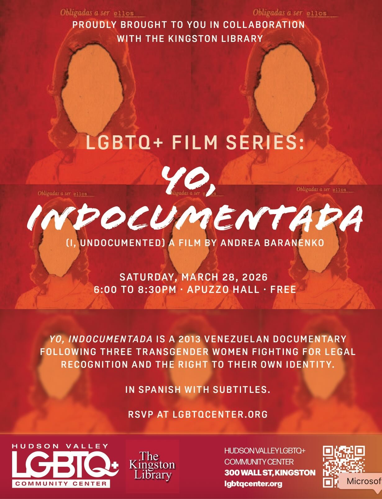 Tomorrow, tune in to La Voz con Mariel Flori on Radio Kingston en Espa&ntilde;ol. Our Director of Communications &amp; Engagement and Colombian artist Giselle Manzano joins Venezuelan filmmaker Andrea Baranenko to talk about a story that deserves to 