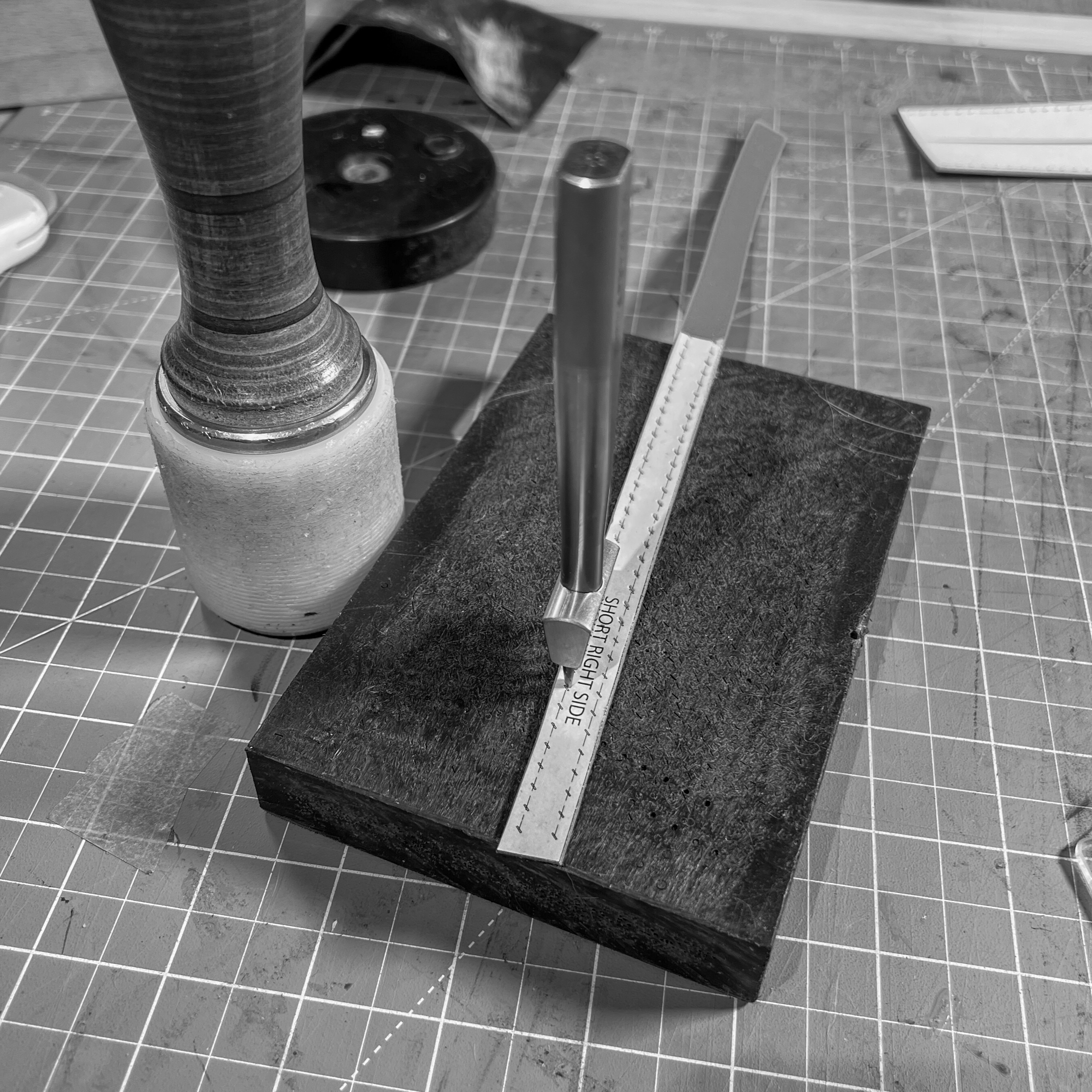 dead punk leather maul hammer pricking irons custom handmade handstitched hand-stitched