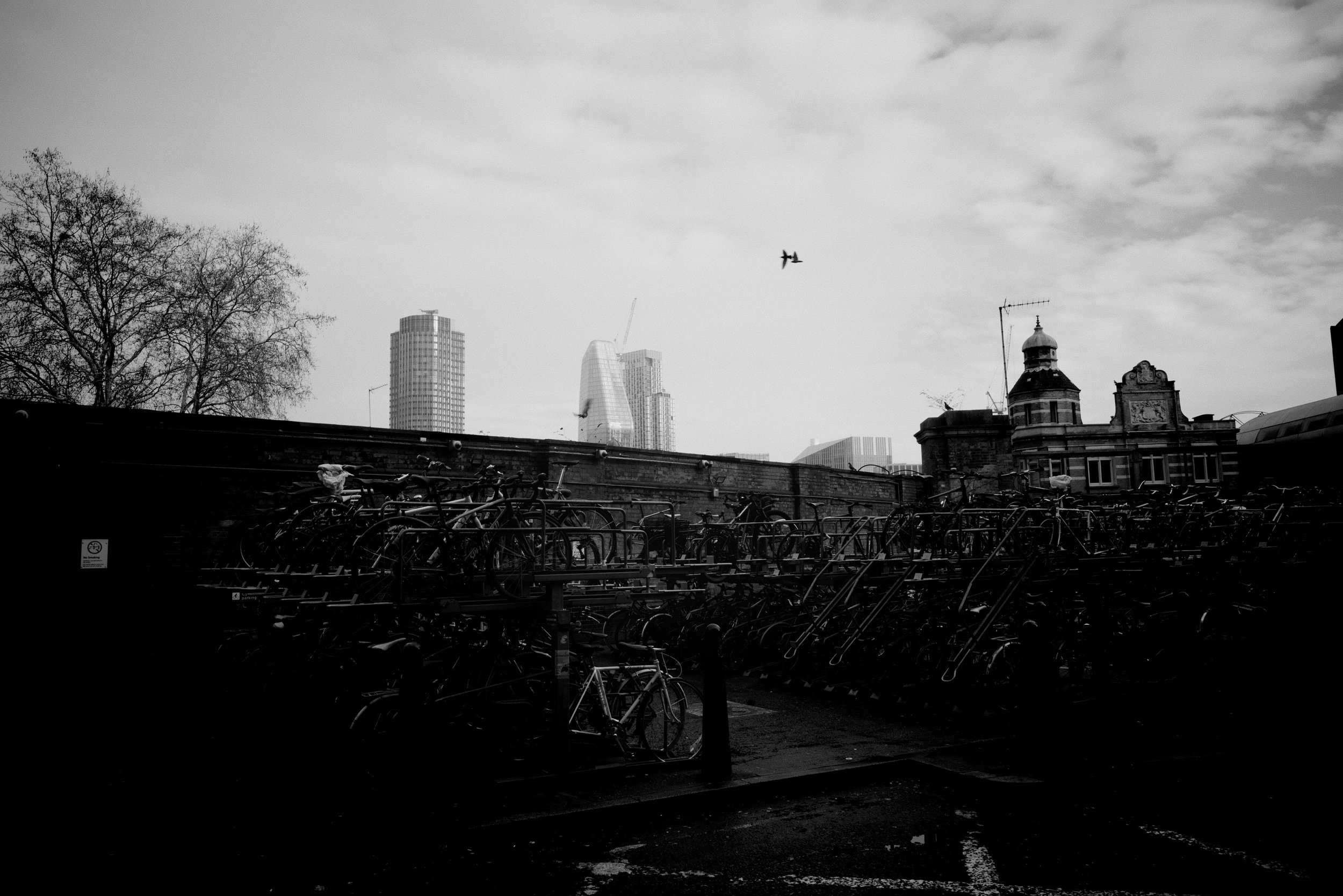 London tube in black and white