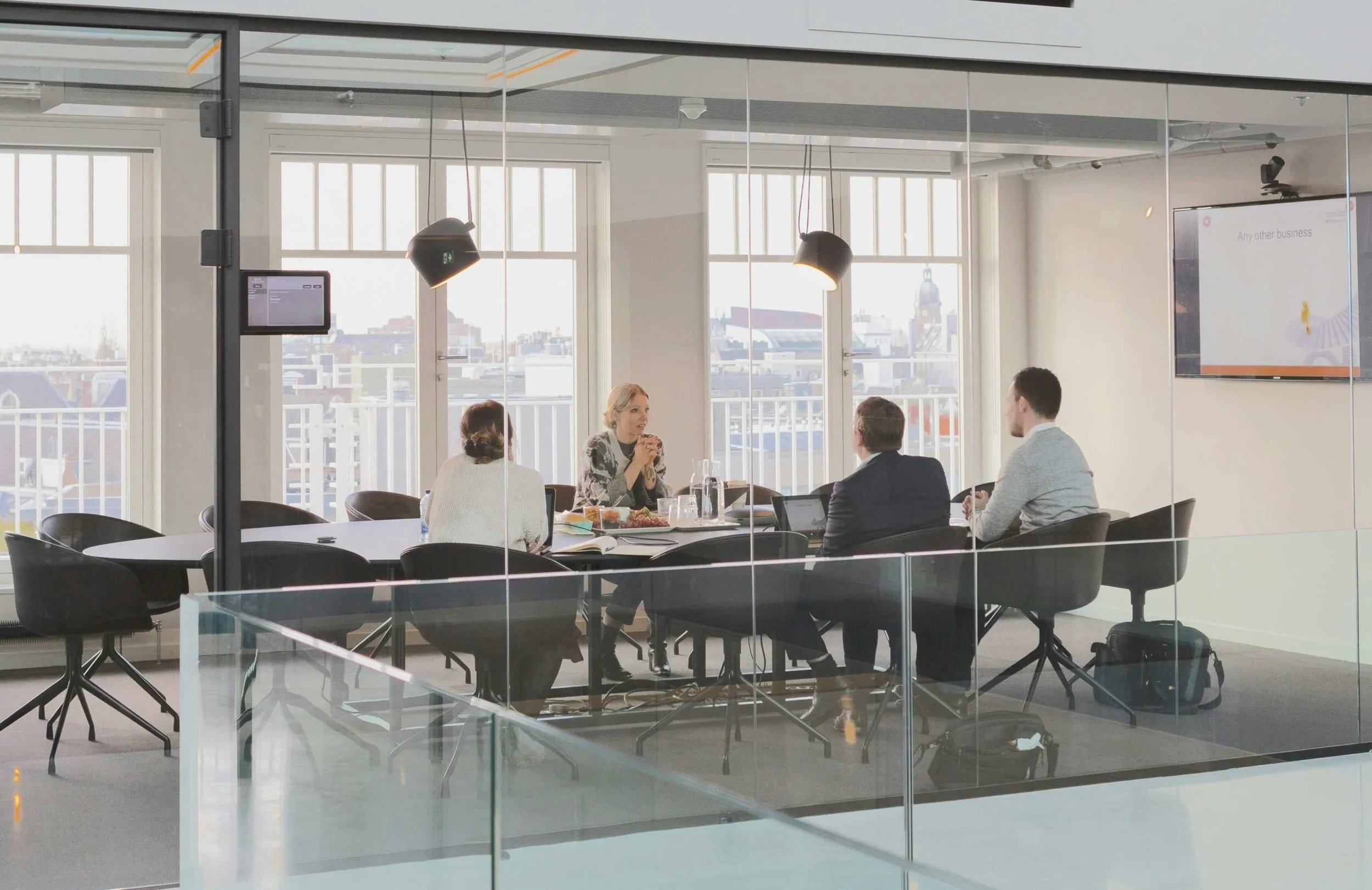 Mastermind meeting of C-Suite executives as part of an executive mastermind program.