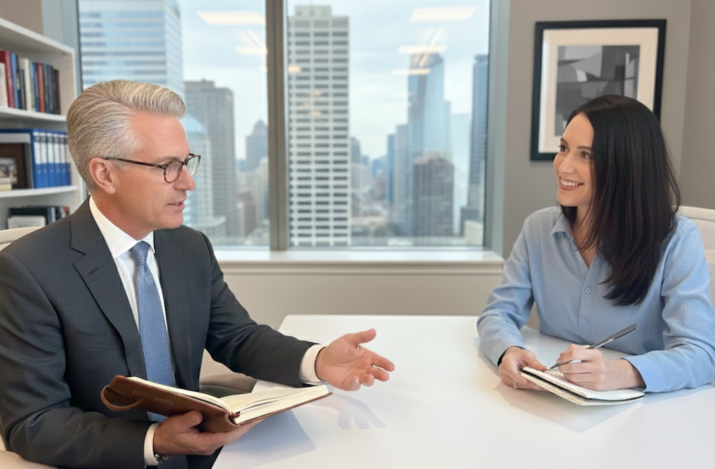 Executive Leadership Center coach meets with her coaching client.