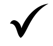 A check mark inside a circle.