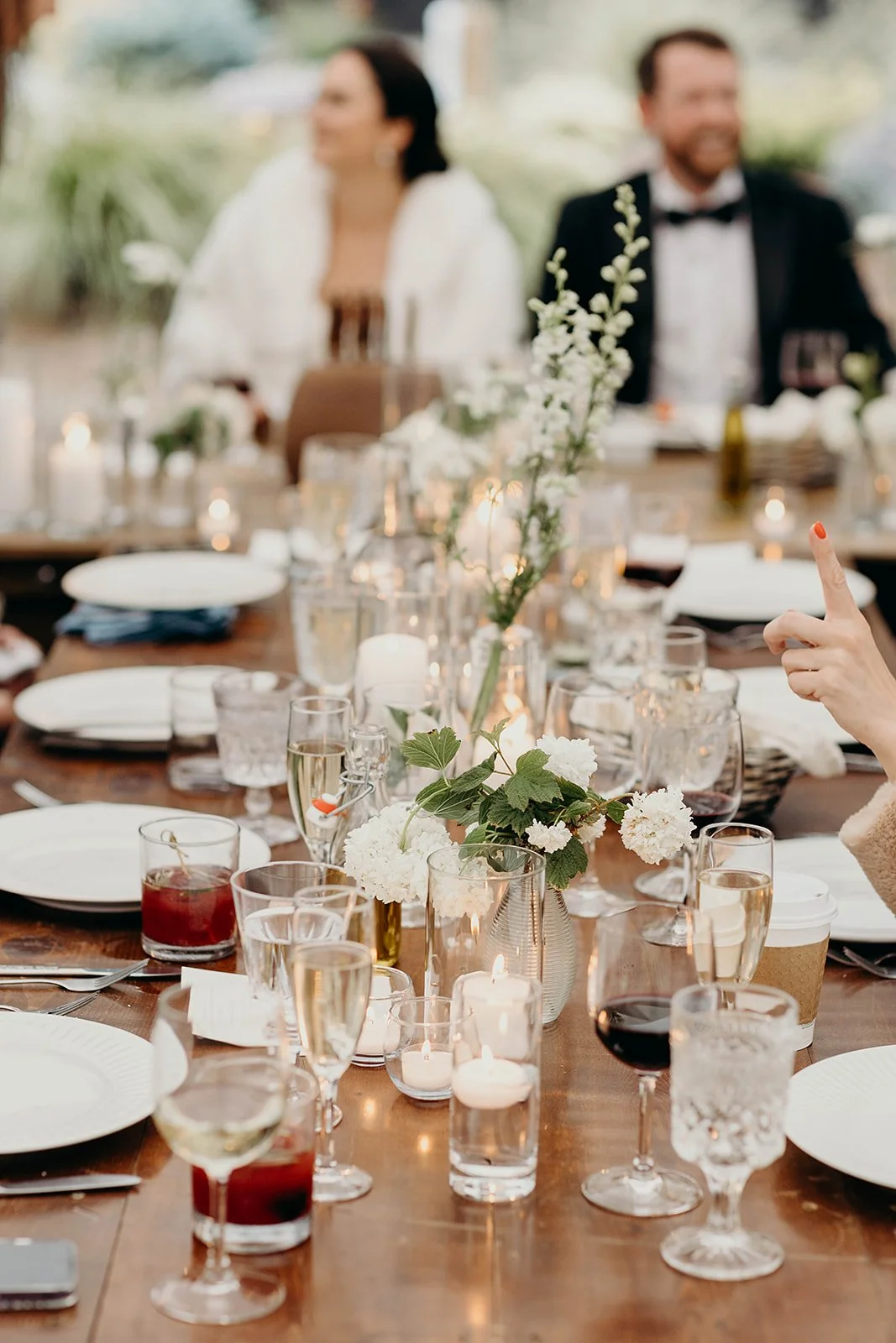  Reception table decor Mendocino Grove wedding reception celebration 
