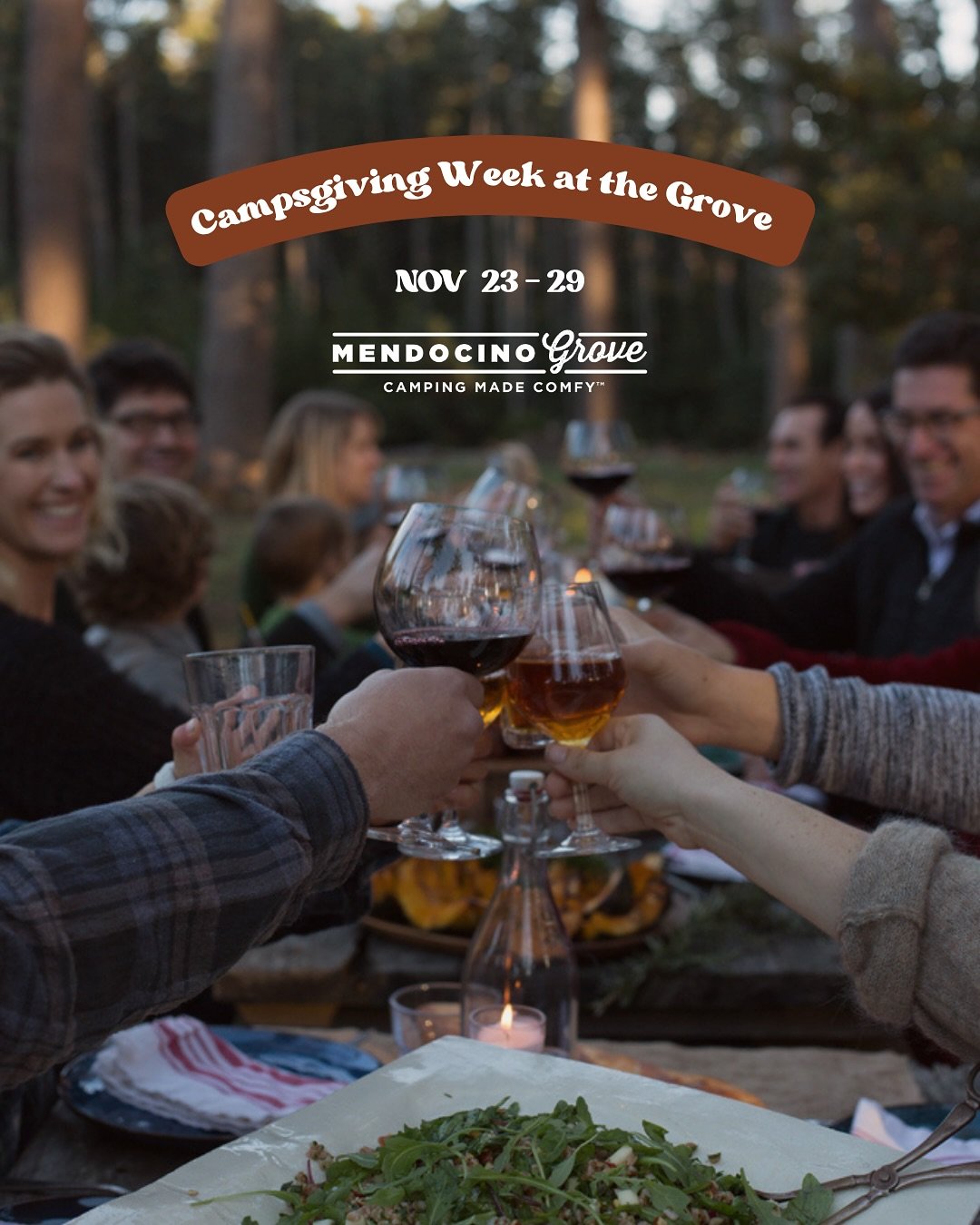 🍂 Create a new tradition and join us for CAMPSGIVING Week at The Grove! Leave the kitchen (and dishes!) behind and soak up the final days of our season with a laid-back, family-friendly Thanksgiving Week.

✨ Friday Night Campsgiving Dinner Enjoy a s