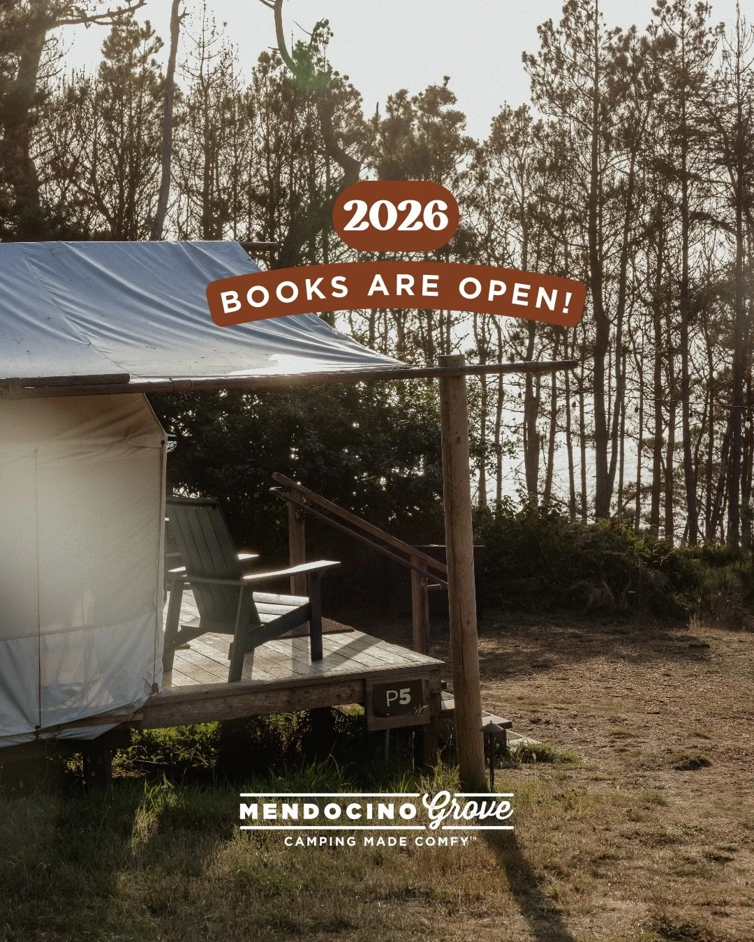 Mendocino Grove 2026 reservations are now live, and the coast is calling. 🌊

Dreaming of cozy campfires, starlit skies, ocean breezes, and that unmistakable Mendocino magic?
Now&rsquo;s the moment to plan your stay and lock in your favorite dates.
O