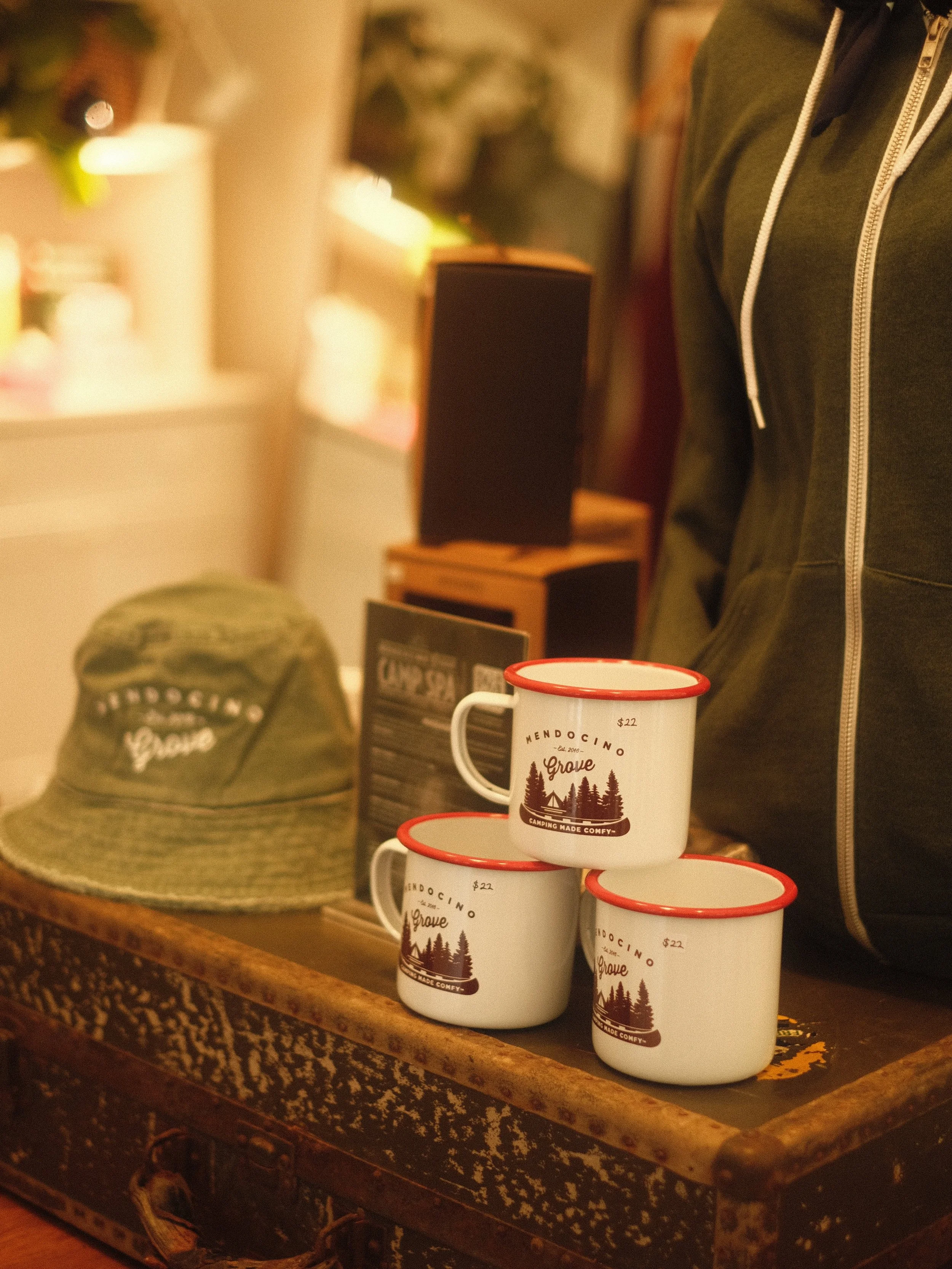 Have you made your way to the Camp Store yet?
We&rsquo;ve stocked it with lots of new merch this season&mdash;perfect little finds for your stay at Mendocino Grove. Stop by and take a look next time you&rsquo;re on property ✨