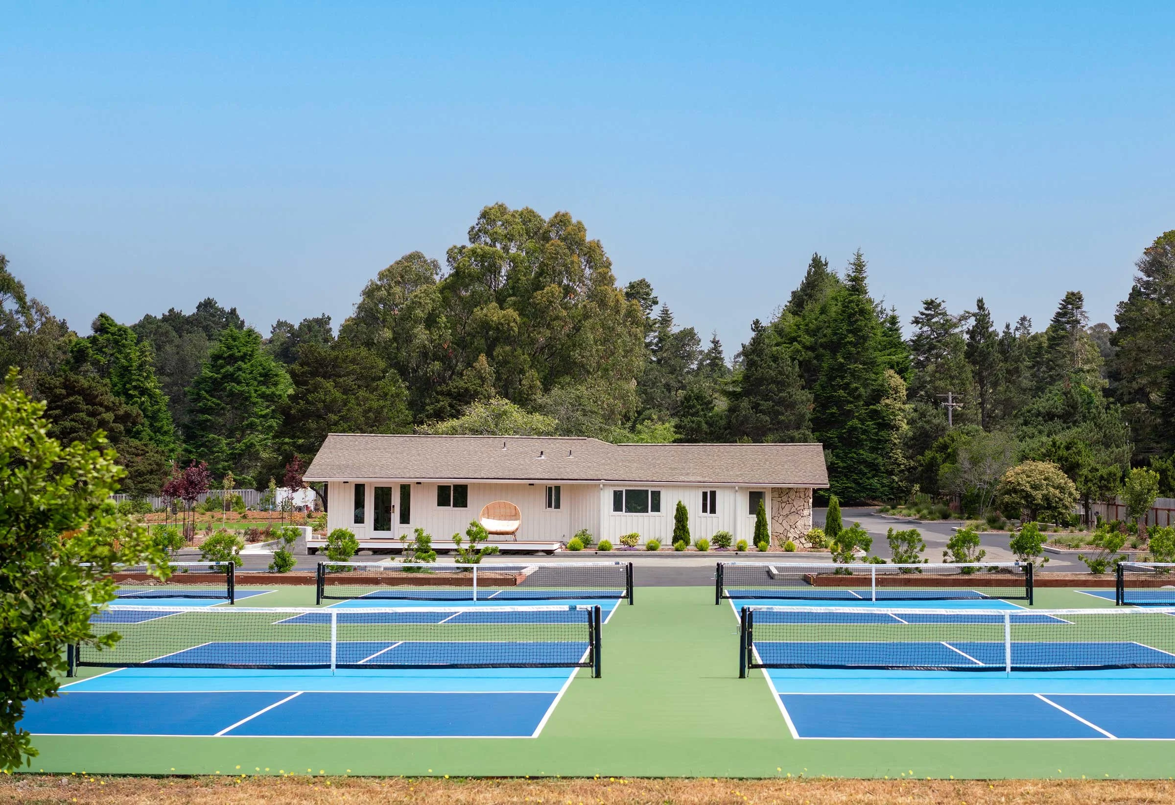 Pickleball offered on 8 world class courts at Mendocino Cove, the sister property for Mendocino Grove