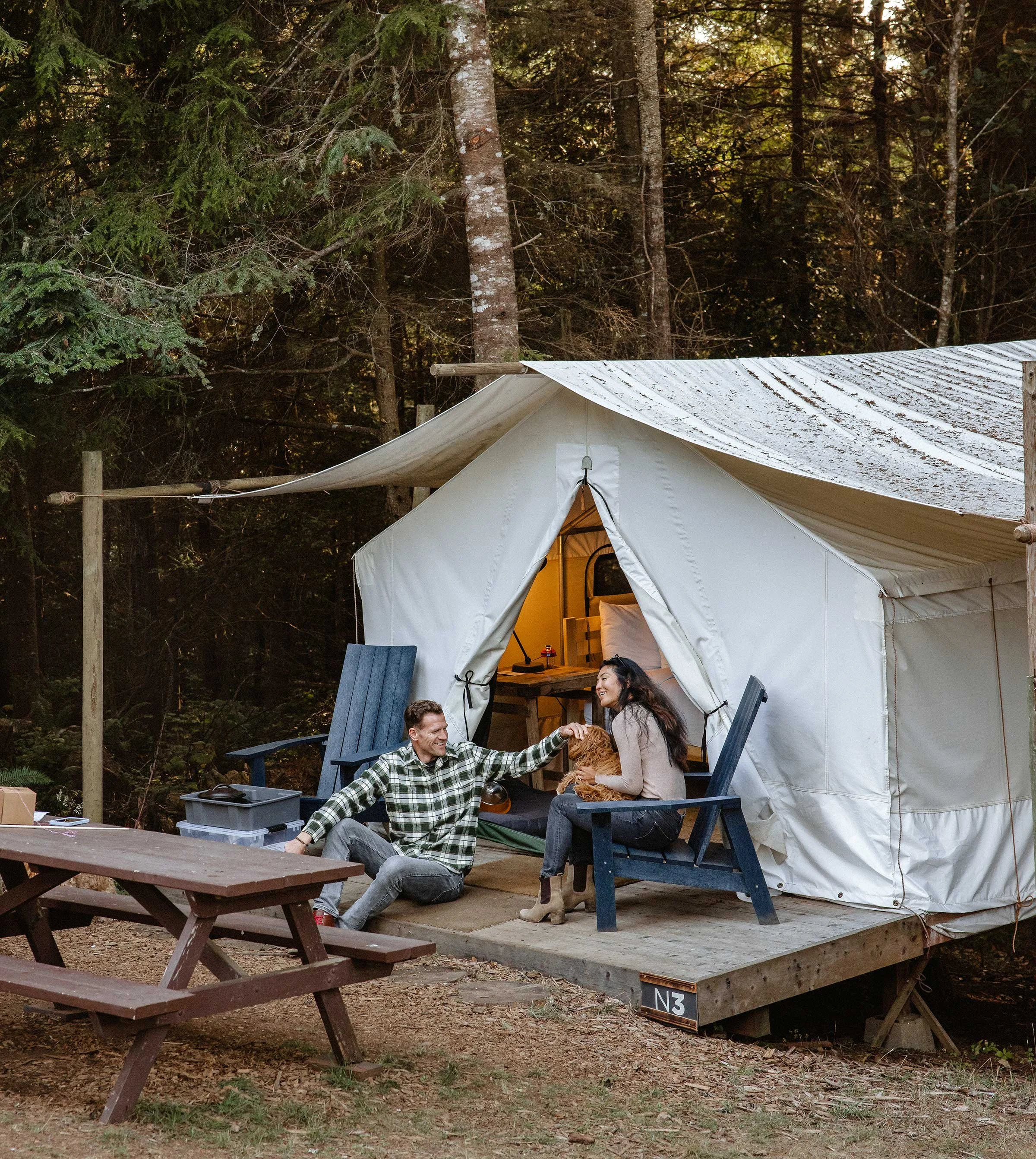Spacious Northern California glamping tents with dog-friendly amenities and outdoor areas, perfect for a weekend getaway with your dog.