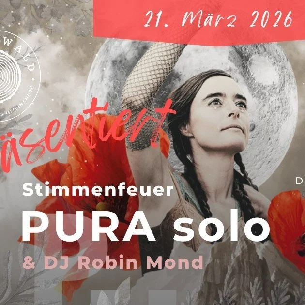 🔥 Saisonstart! Stimmenfeuer &ndash; PURA im Klangwald Bazenheid! 🔥
Winter ade und den Fr&uuml;hling ahoi!
PURA &ndash; Stimmen, die knistern. Beats, die beben.
Ziska von Crayen entfacht ein Feuer aus Stimme, Bass &amp; Tanz!
Archaisch. Elektrisiere