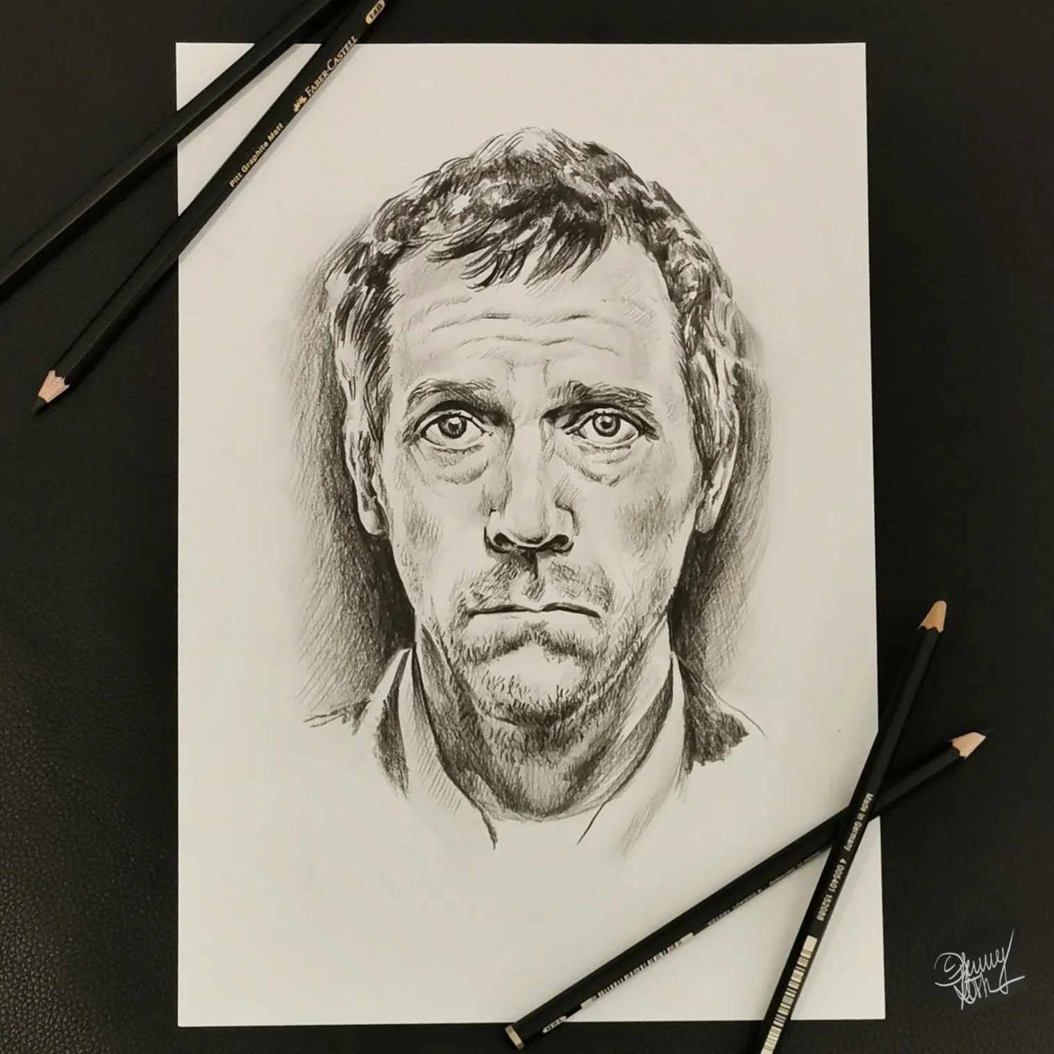 Hugh Lourie Grafitportrait