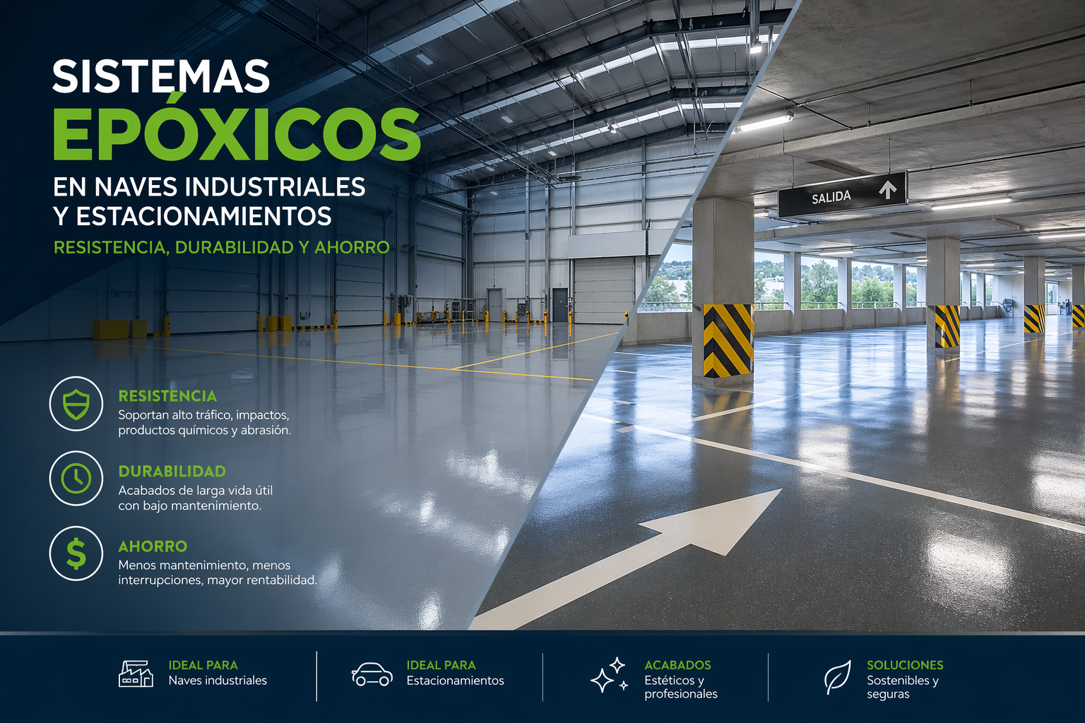 Sistemas epóxicos en naves industriales y estacionamientos: resistencia, durabilidad y ahorro