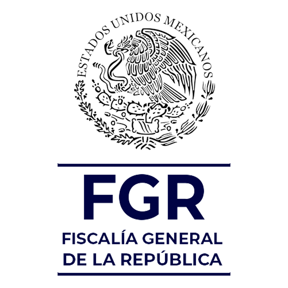 Escudo de la Fiscalía General de la República de México, con un águila devorando una serpiente y la leyenda en español