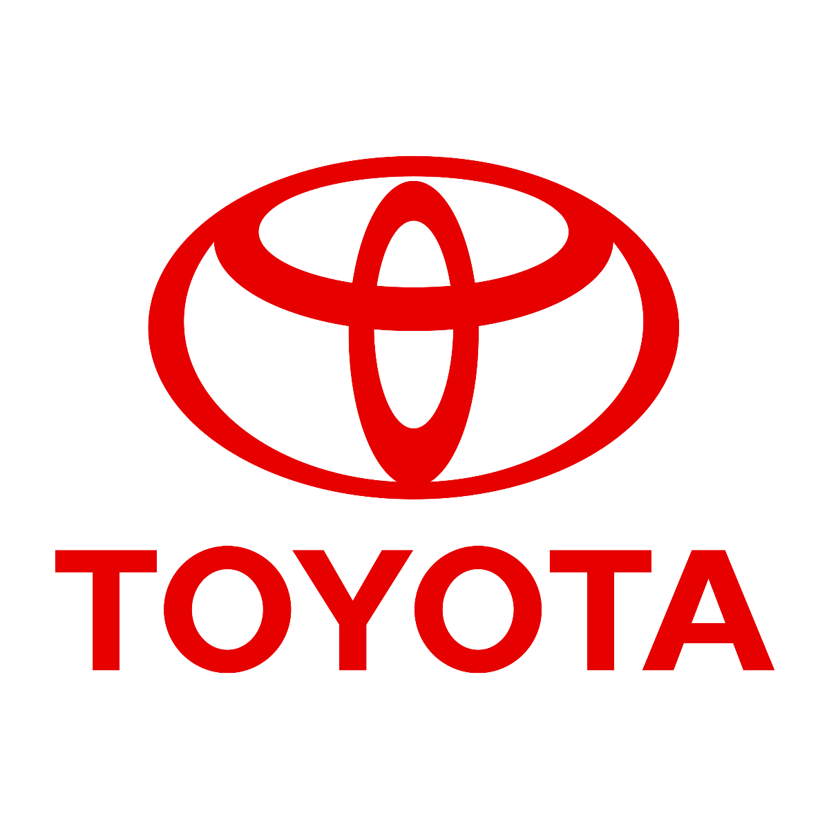 Logotipo de Toyota en color rojo con el símbolo distintivo y la marca debajo.