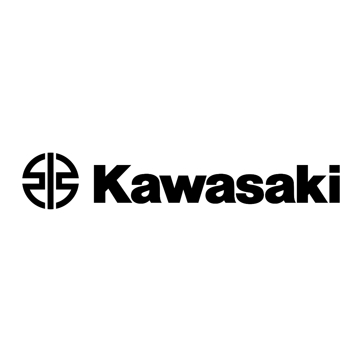 Logotipo de Kawasaki en color negro y blanco
