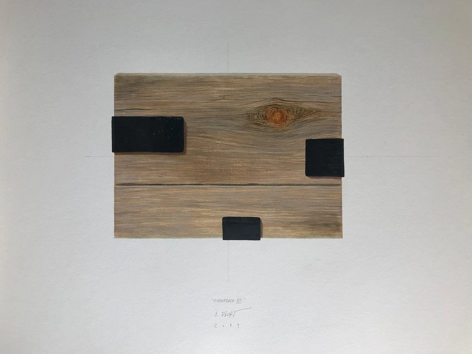 EN VENTA - Engarzados XII, Oleo sobre papel, 50x70cm