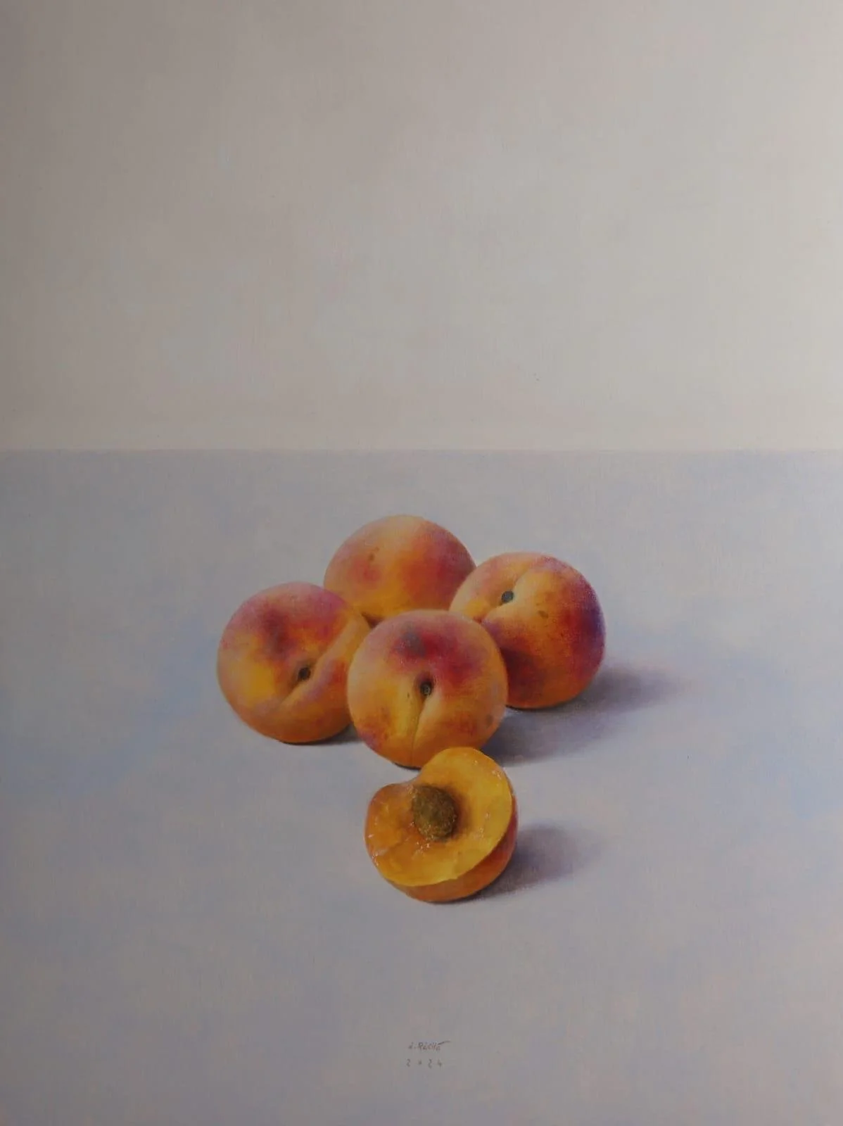 EN VENTA - Melocotones, Oleo sobre papel, 50x70cm