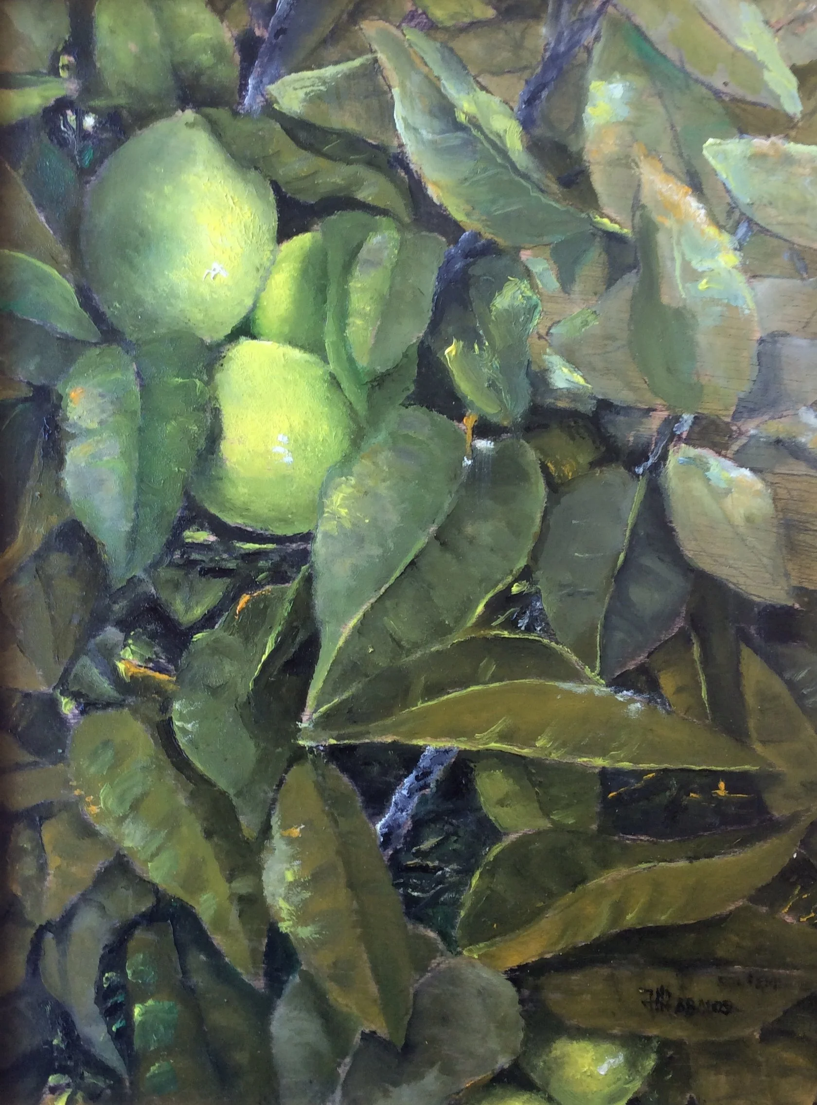 Jose Manuel Ábalos - Oculta sus limones - Oleo sobre tabla - 40x30cm