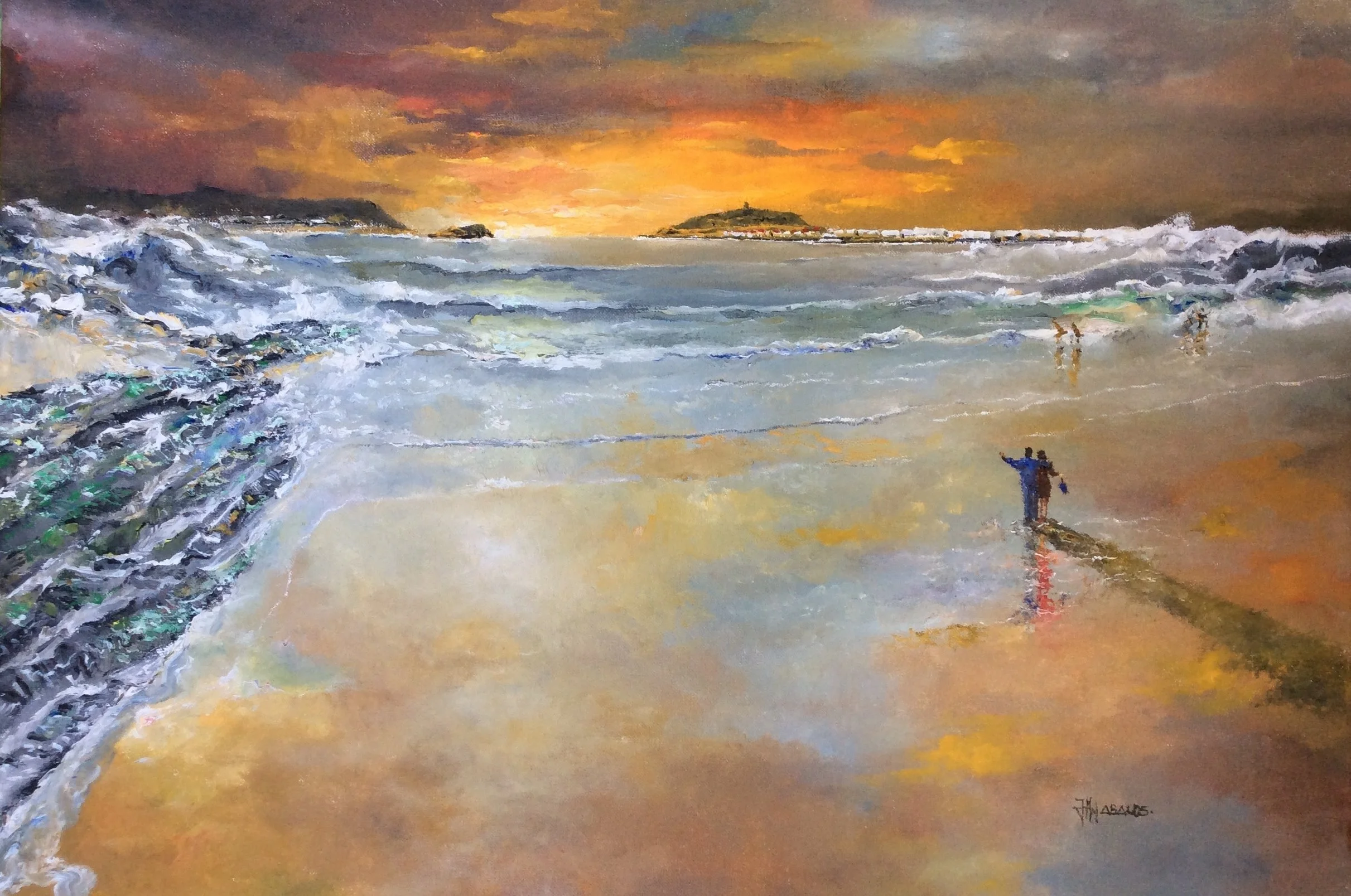 Jose Manuel Ábalos - Atardecer dorado - Oleo sobre lienzo - 73x50cm