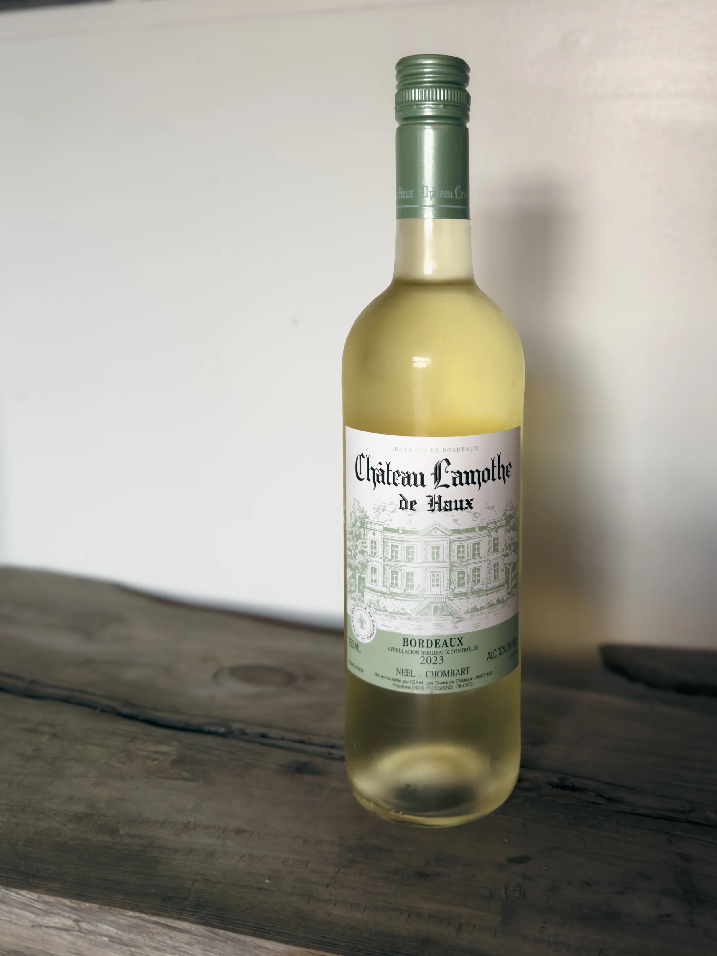 Bottle of White Bordeaux