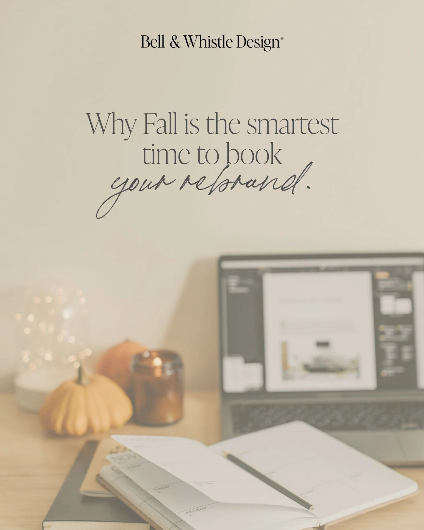 Planning a rebrand in 2026?

If a rebrand is on your 2026 vision board, fall is the smartest time to start. Why? Because branding is a business expense, meaning you can deduct it from your taxes this year.

Book it now, write it off this year, and wa