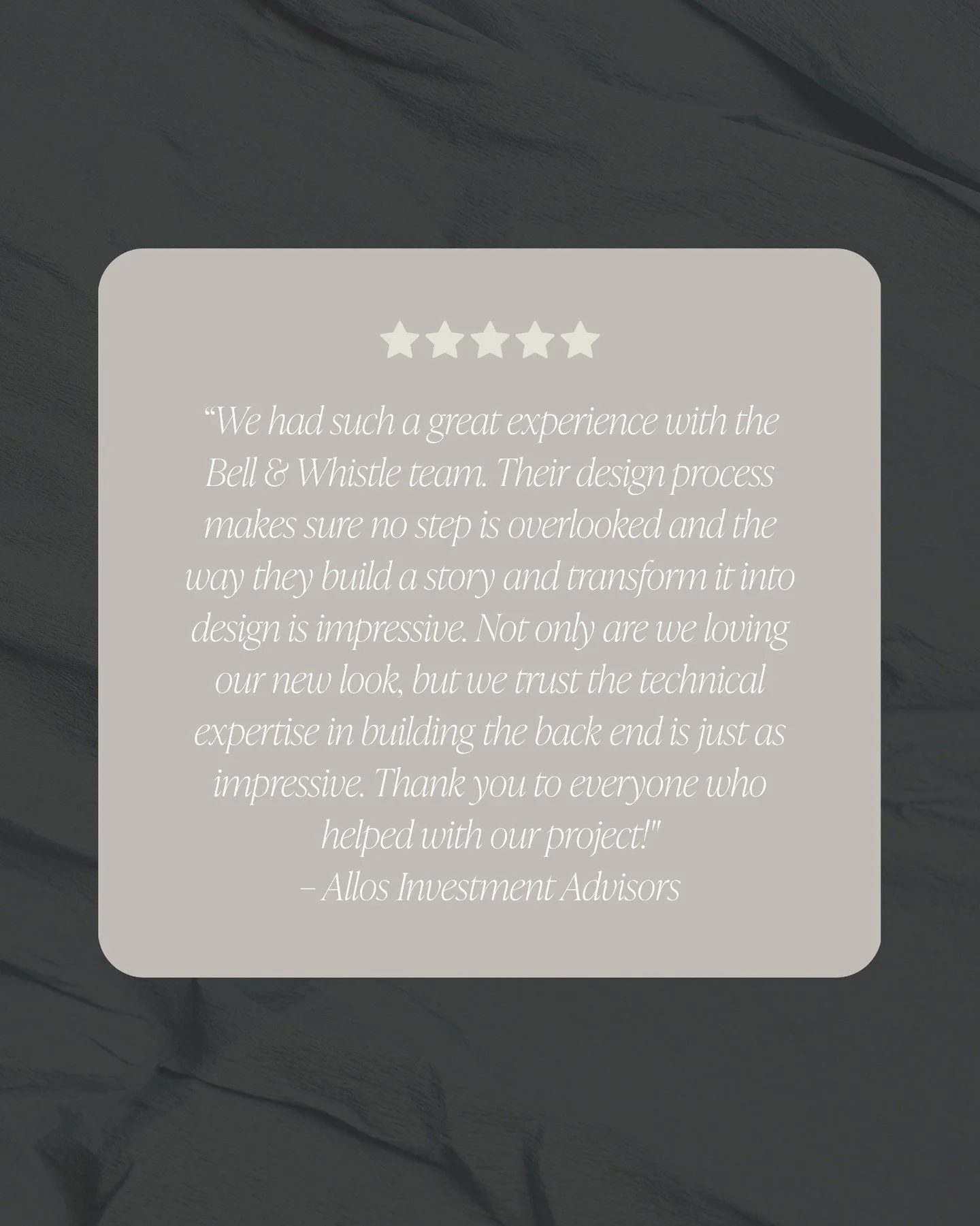 There&rsquo;s nothing we could say about our work that means more than what our clients say about it.

Testimonials aren&rsquo;t just kind words. They&rsquo;re proof of partnership. Of trust built over months of collaboration. Of clarity found in the