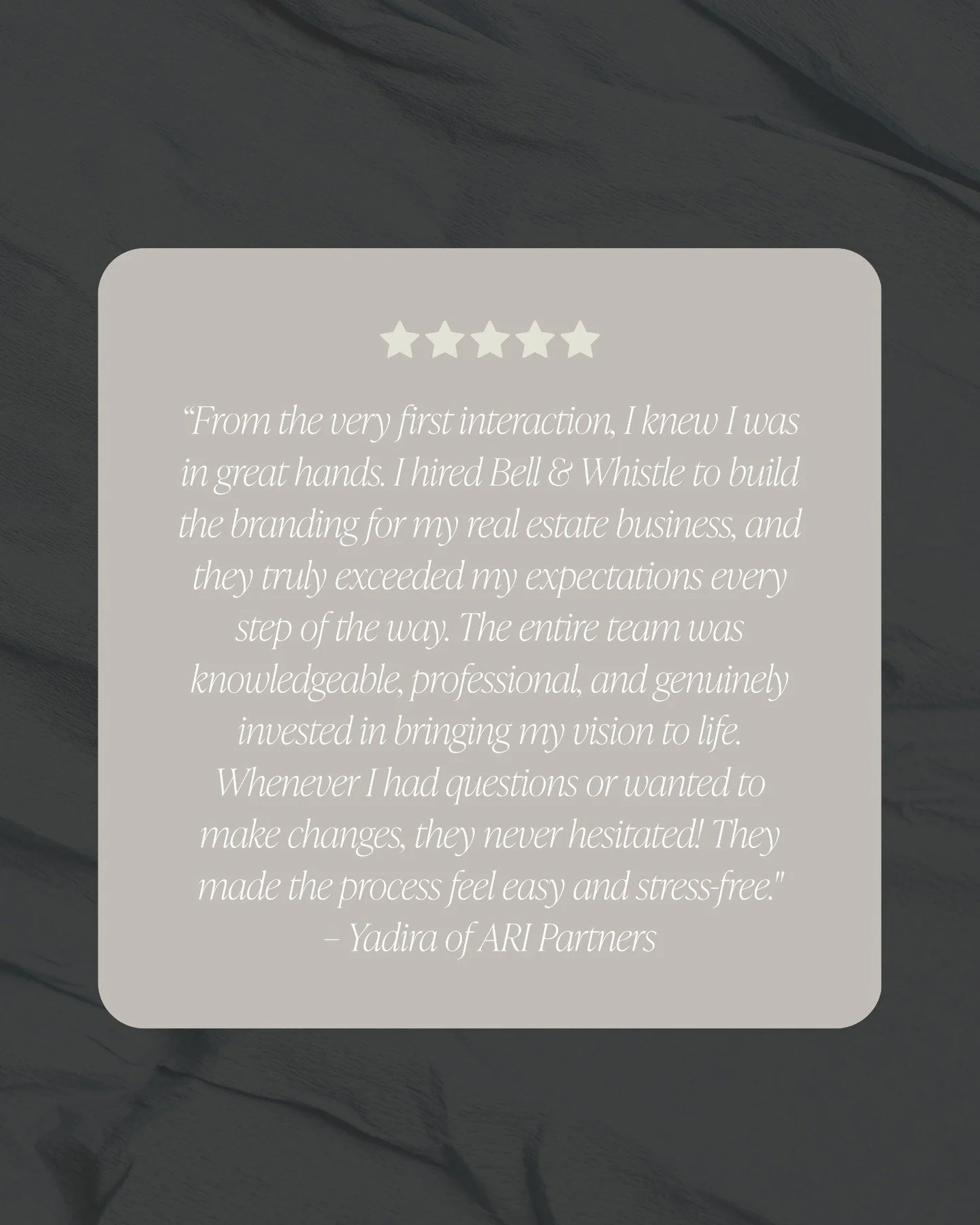 This one felt special to read.

Not just because of the kind words, but because it speaks to the parts of our process we care deeply about. Clear communication. Thoughtful guidance. And making something that can feel overwhelming, feel simple and sup