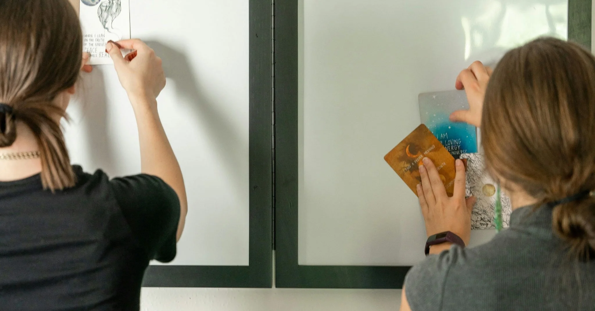 Two women collaborating, demonstrating small business networking and branding strategies.