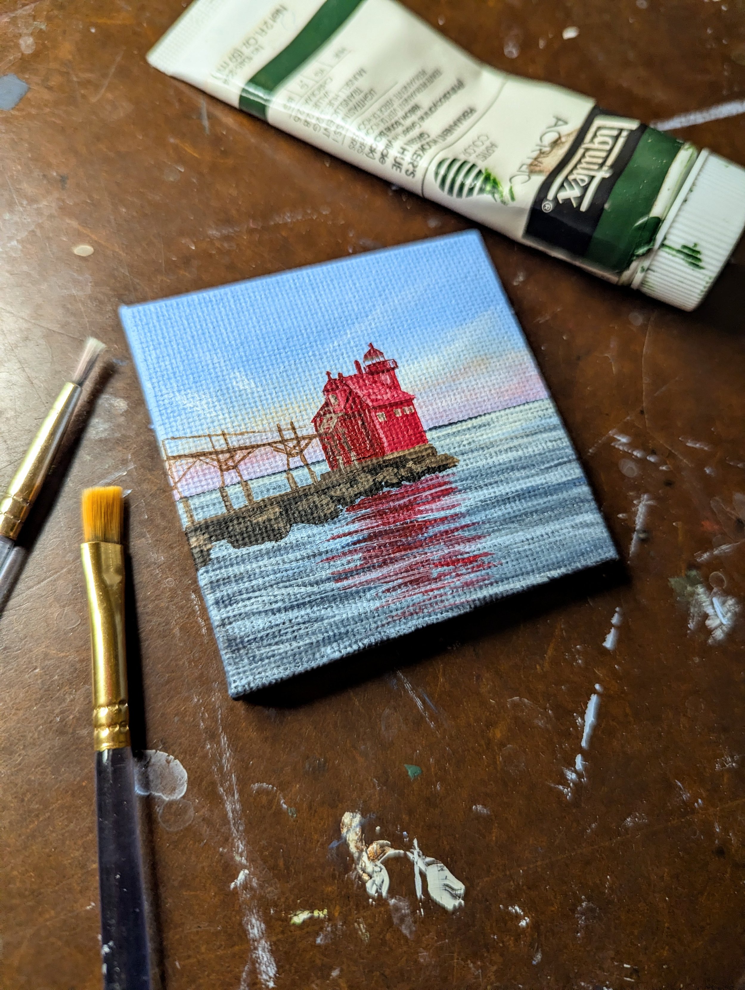North Pierhead Light Mini Painting