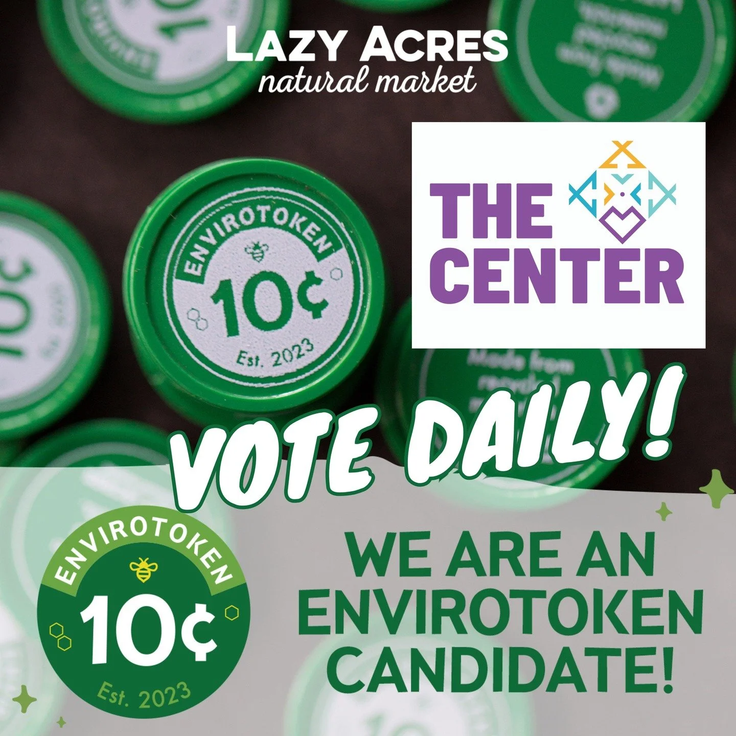Vote today! We're in the running to become Lazy Acres Envirotokens recipients again! 

Voting is now open - Link in bio! 

The Center has been nominated to receive Lazy Acres Los Feliz Envirotokens, and every vote makes a difference.

Here's how Envi