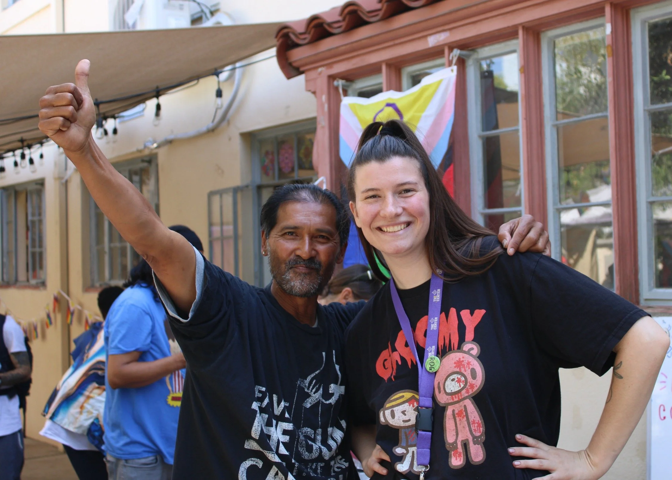 Today we celebrated our annual Pride Coffee Hour, and what a morning it was! 

We played bingo, crafted friendship bracelets, painted signs for the upcoming Pride parade (we're marching!), and generally had a blast! We ate rainbow fruit skewers and L