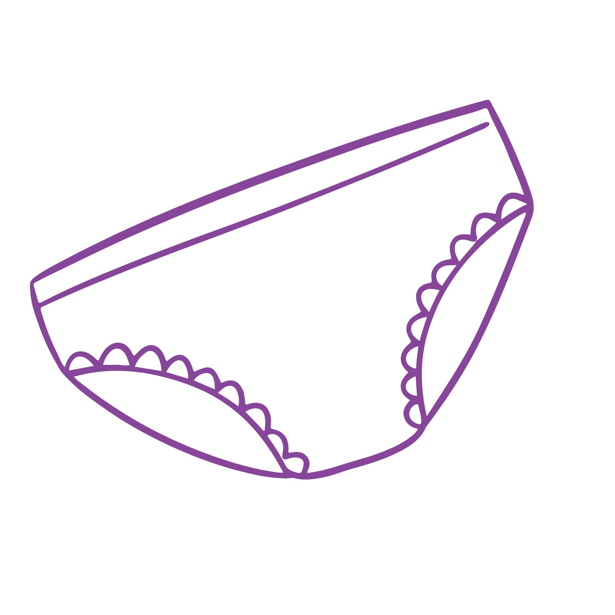 A stack of seven women's underwear in various colors, including black, navy blue, tan, light pink, white, gray, and a heathered gray.