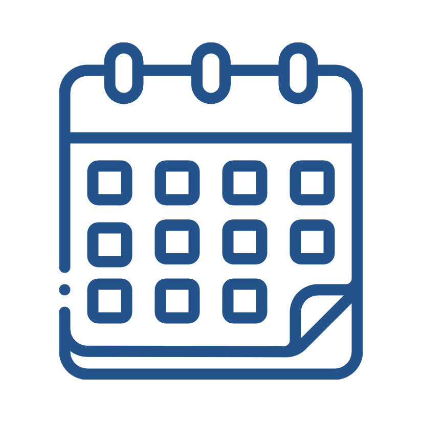 Icon of a calendar with a corner turned down.