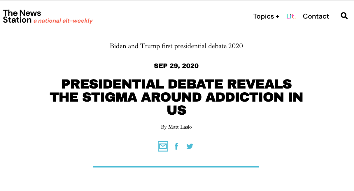 Presidential Debate Reveals the Stigma Around Addiction in US 
