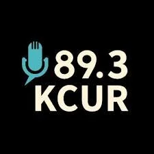 KCUR 89.3 radio logo with a microphone icon on a black background.
