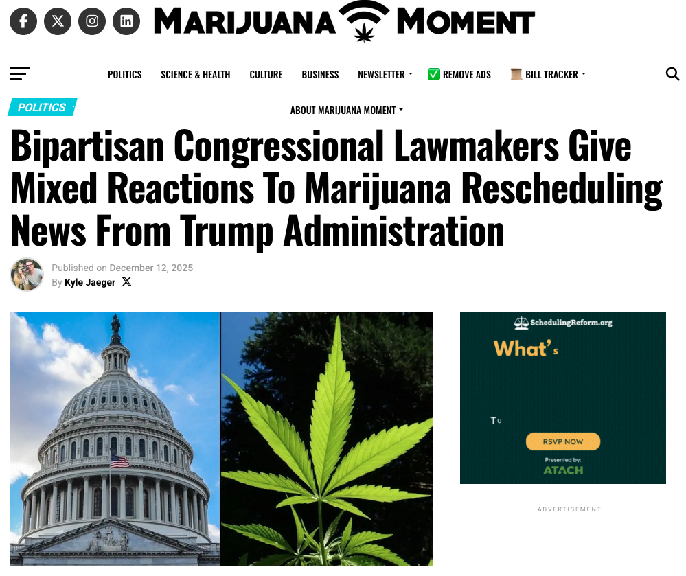 Screengrab of The LCB's cannabis reschedduling exclusive for Marijuana Moment