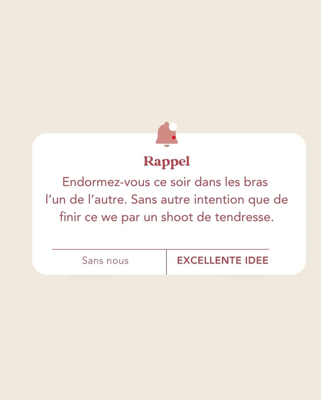 💛 Likez pour vous engager &agrave; vous endormir dans les bras l&rsquo;un de l&rsquo;autre ce soir.