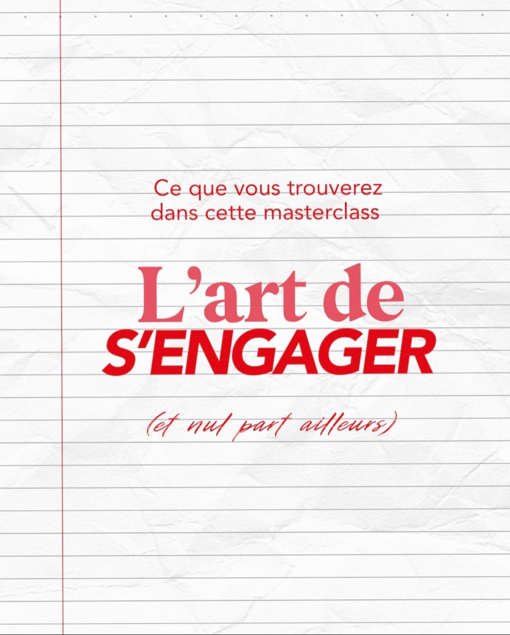 Si vous tombez sur cette publication : c&rsquo;est LE signe pour vous inscrire &agrave; la masterclass L&rsquo;ART DE S&rsquo;ENGAGER !
Parce que pour &ecirc;tre heureux dans son couple, il faut s&rsquo;y investir pleinement : commencez par cette d&e