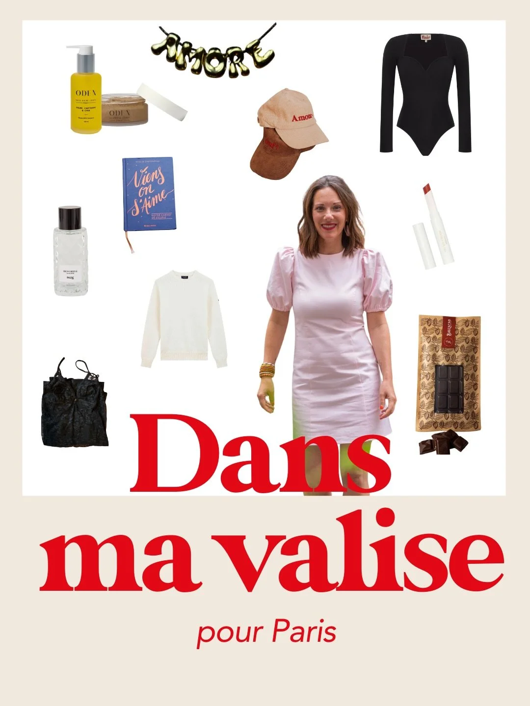J-2 avant de boucler ma valise pour une semaine parisienne de folie ! Mais avant &ccedil;a, il y aura un week-end en amoureux. 
Et comme &agrave; chaque fois que l&rsquo;on fugue, je m&rsquo;applique &agrave; embarquer quelques essentiels qui riment 