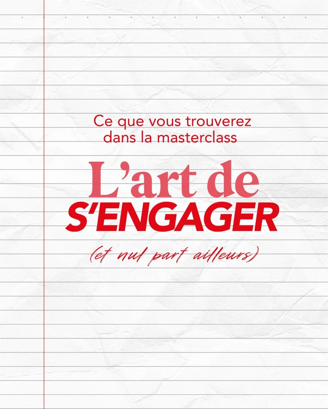 Si vous tombez sur cette publication : c&rsquo;est LE signe pour vous inscrire &agrave; la masterclass L&rsquo;ART DE S&rsquo;ENGAGER !
Parce que pour &ecirc;tre heureux dans son couple, il faut s&rsquo;y investir pleinement : commencez par cette d&e