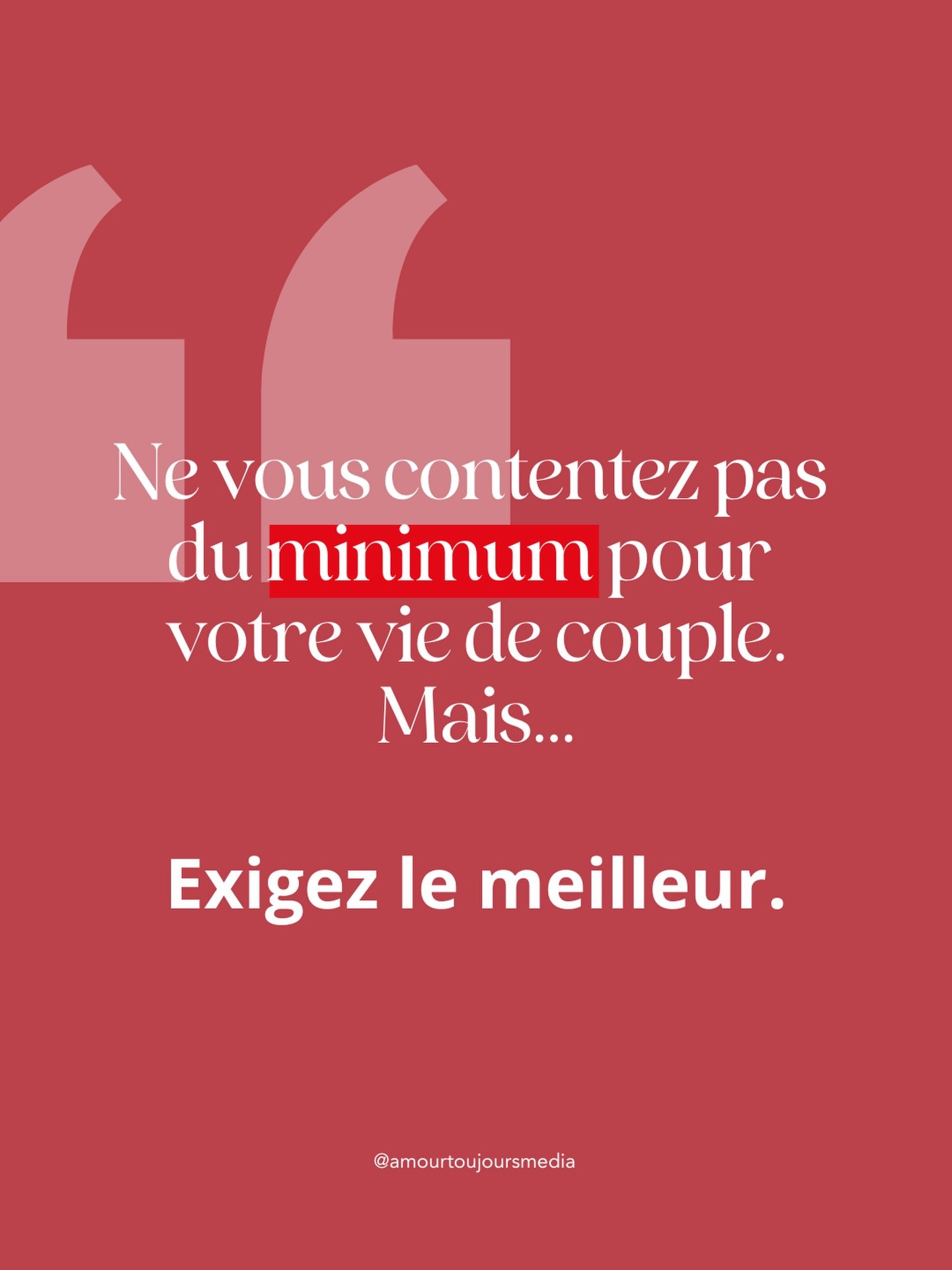 Si vous n&rsquo;&ecirc;tes pas pr&ecirc;t &agrave; vous investir dans votre relation, 
&agrave; vous d&eacute;passer pour votre couple, 
&agrave; agir pour vivre un amour durable&hellip;

Ne  suivez pas ce m&eacute;dia !

Car nos id&eacute;es, outils