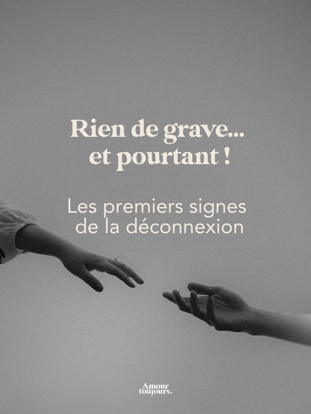 La d&eacute;connexion est souvent tr&egrave;s insidieuse. Elle s&rsquo;installe entre vous, sans bruit, &agrave; force de petites absences et d&rsquo;attentions oubli&eacute;es.
Et un jour, sans vraiment savoir quand, vous r&eacute;alisez que vous pa