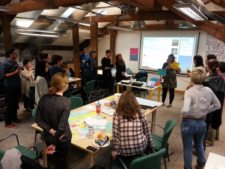 Participants gathered for a facilitated innovation workshop.