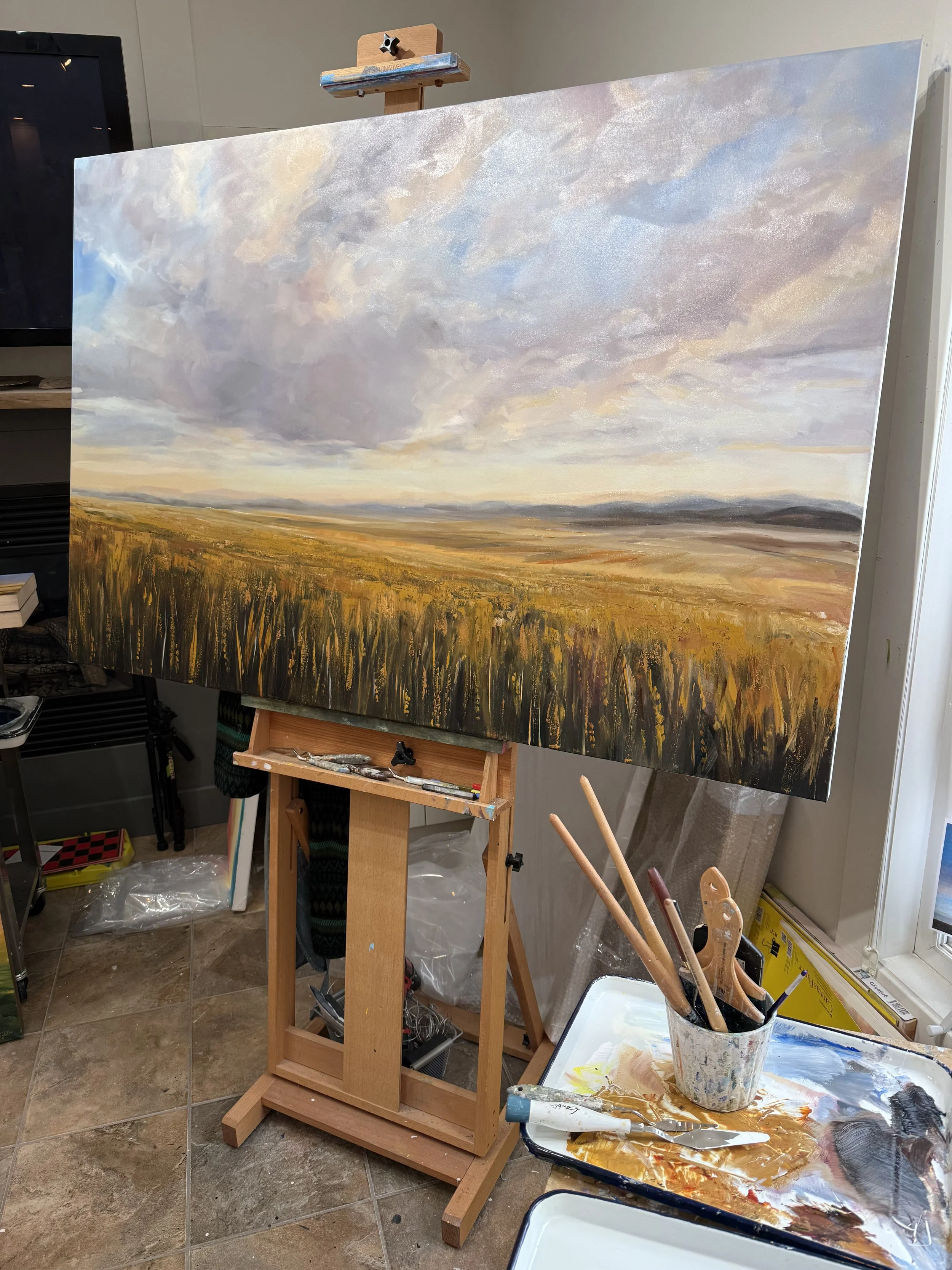 Golden Ticket, 40 x 60, acrylic, graphite and metallic paint on canvas