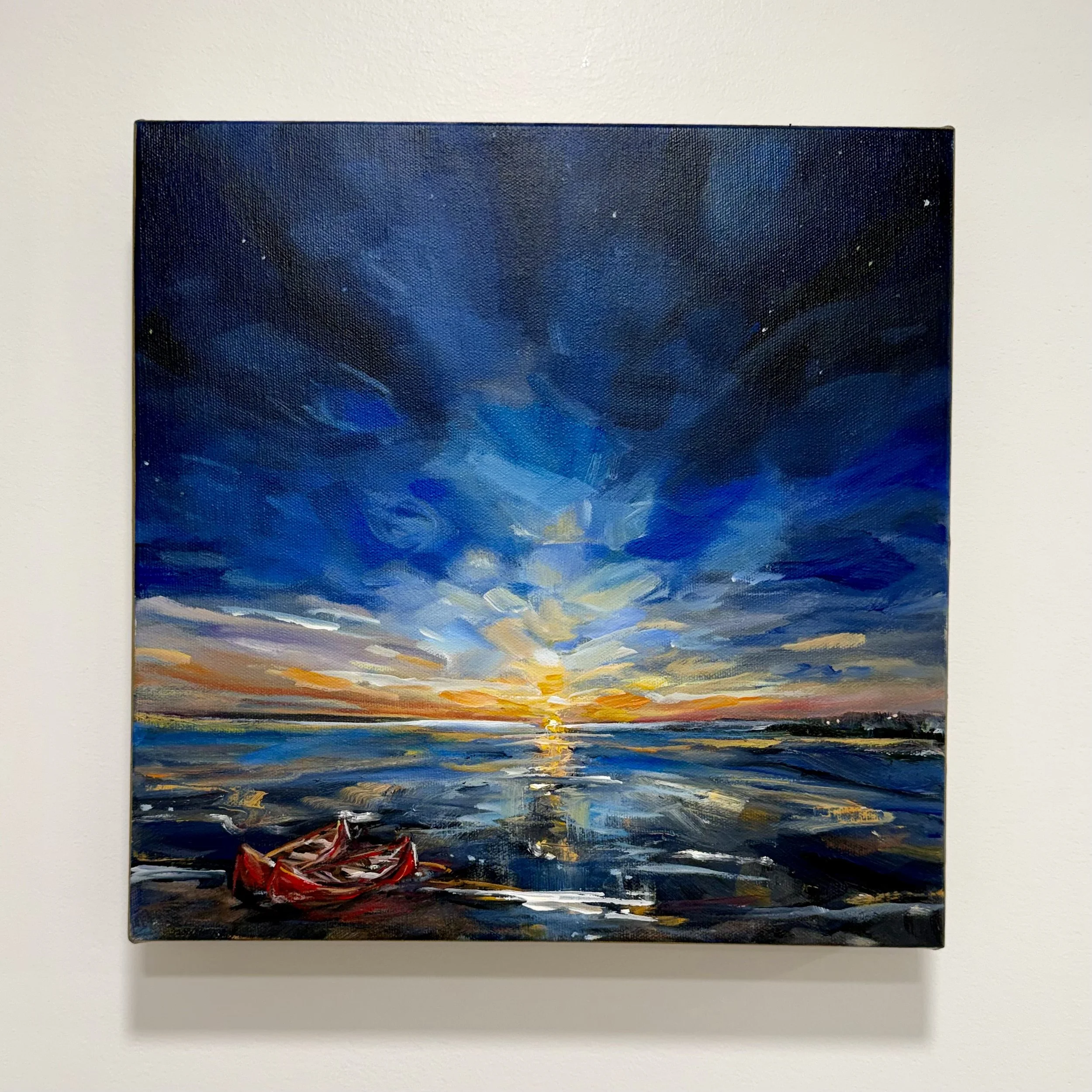 Nightfall | Acrylic, graphite and metallic paint on canvas, 12x12 inches | $425 with County Creative Gallery  INQUIRE 