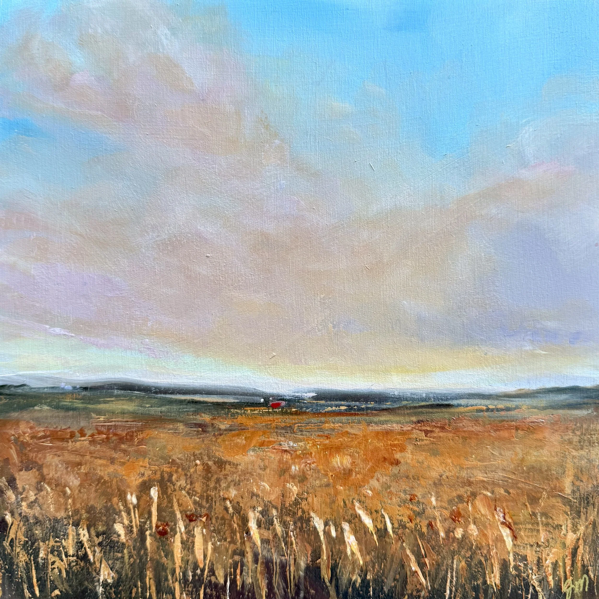 Petit Prairie 295 | Acrylic, graphite and metallic paint on cradled panel, 8x8 inches