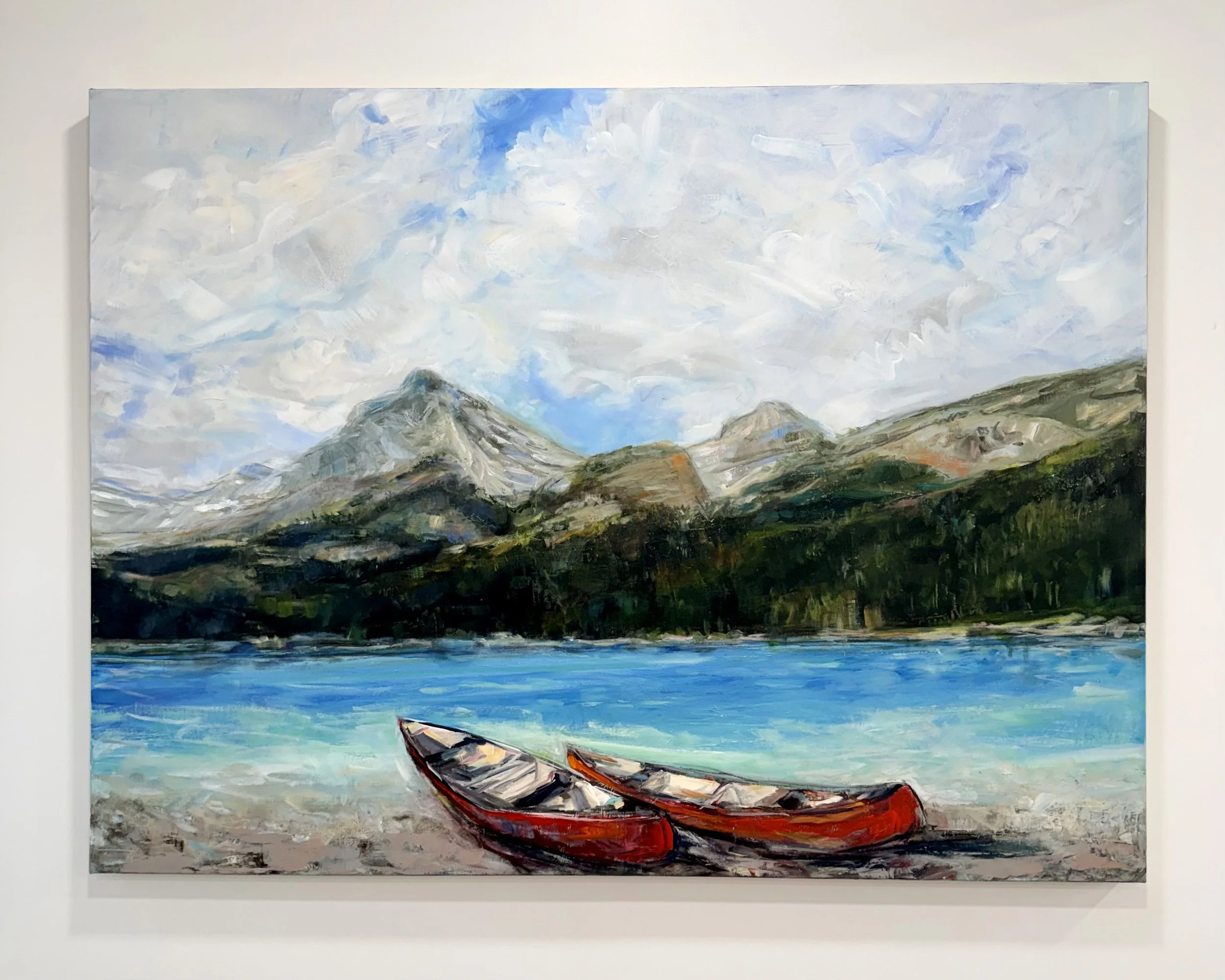 Enjoying the View | Acrylic, graphite and metallic paint on canvas, 36x48 inches INQUIRE 